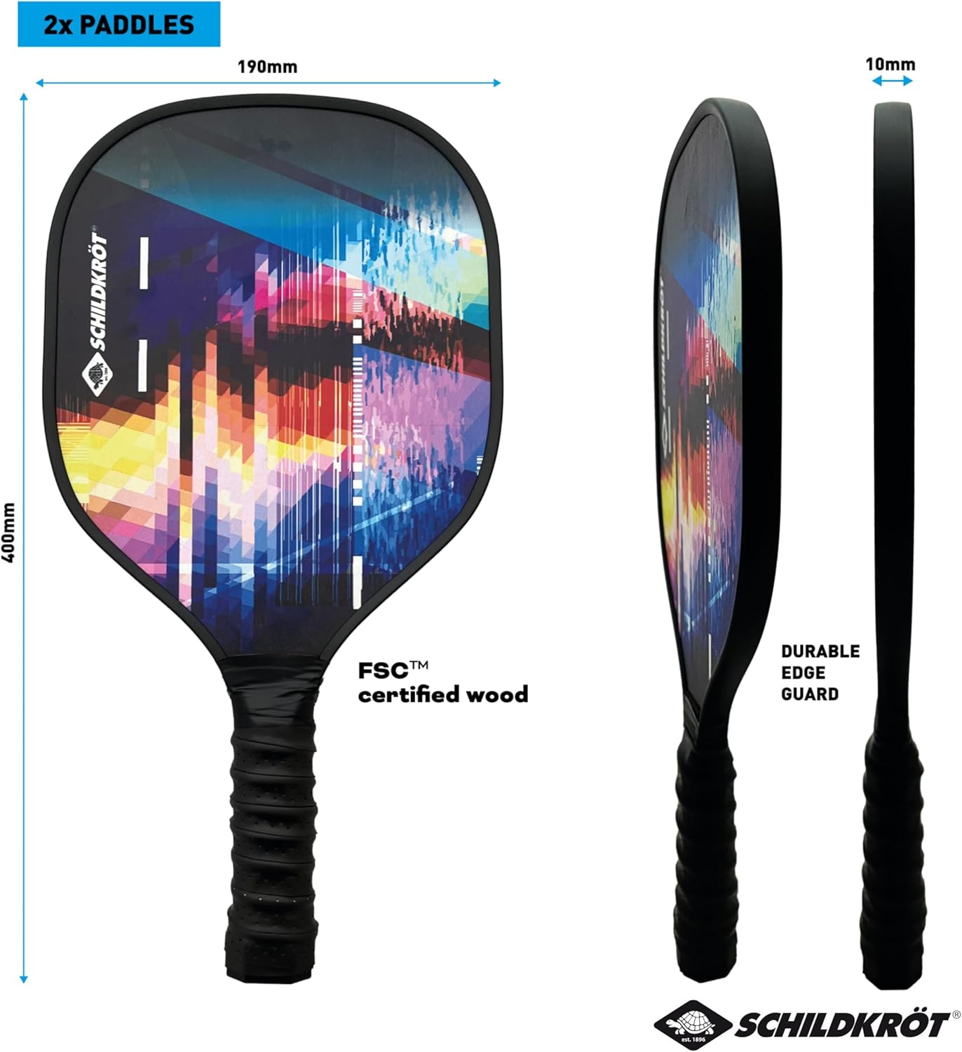 Schildkrot Pickleball Set – Best Paddle Ball in India for Beginners | 2 Rackets + Indoor & Outdoor Balls | Pickleball Paddle India