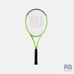 Wilson Blade Feel RXT 105 tennis rackett (Lightweight Graphite) displayed, emphasizing its design for comfortable play. Available at ProBadminton.in