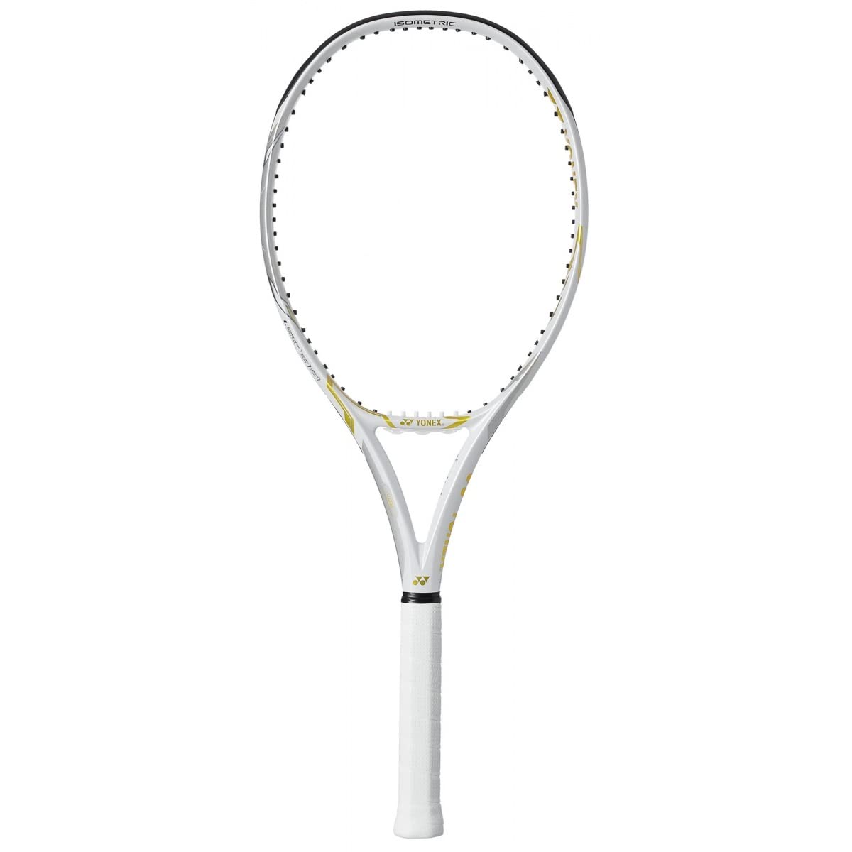 Yonex Ezone 100L Naomi Osaka Edition Tennis Racquet (285g) in stunning White and Gold, front view. Limited edition design for power and comfort. Available at ProBadminton.in.