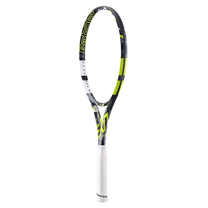 close-up of the Babolat Pure Aero Lite (Babolat Pure Aero Light) racket head, featuring 8th-Gen Aero Tech for enhanced topspin.