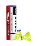 Lining Smash Nylon Badminton Shuttlecocks (Yellow, Pack of 6) | ProBadminton.in