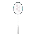 Yonex Astrox 88D Tour badminton racquet in black and silver, highlighting its stiff frame for powerful smashes.