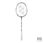 Yonex Astrox 88D Tour badminton racquet in black and silver, highlighting its stiff frame for powerful smashes.