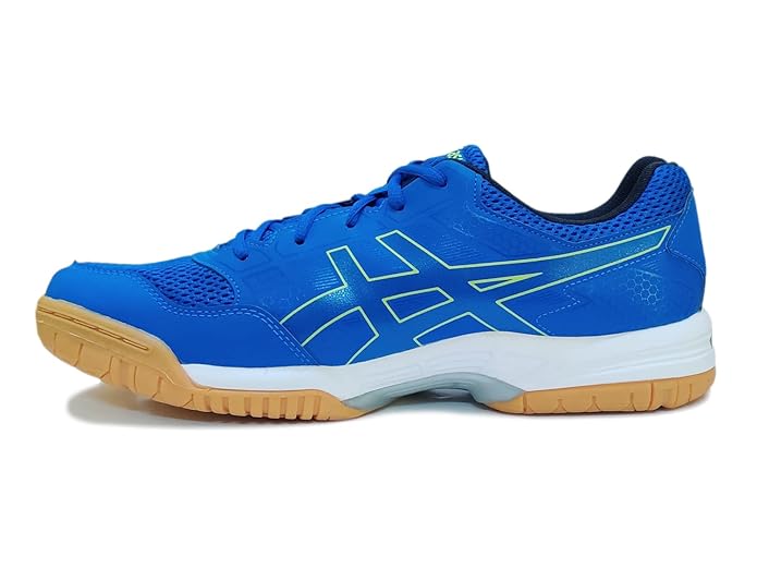 asics gel court mov plus badminton shoes blue green
