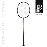 "Yonex GR303i Badminton Racket – 3U/G4 – Steel frame with aluminium shaft, ideal for beginners and recreational players."