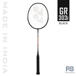 "Yonex GR303i Badminton Racket – 3U/G4 – Steel frame with aluminium shaft, ideal for beginners and recreational players."