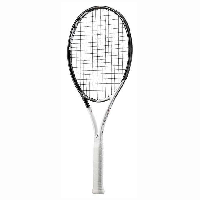 Full view of the HEAD Speed MP L 2022 tennis racquet, held by a player on court, emphasizing its agile look for competitive "misspell match" play. Find it at ProBadminton.in