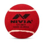 "Pack of 12 Nivea Heavy Tennis Cricket Balls, red color, weighing 200 grams each. Designed for adult cricket players."