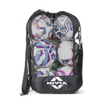 "Nivia Ball Carrying Bag, black. For fotball and basketball. Water-resistant, durable, adjustable strap."