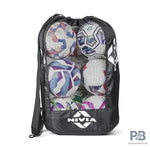 "Nivia Ball Carrying Bag, black. For fotball and basketball. Water-resistant, durable, adjustable strap."