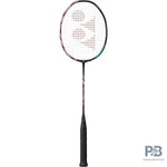 Yonex ASTROX 100 TOUR badminton racket in Kurenai red, showcasing its extra stiff frame and powerful design.