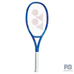 Yonex Ezone 100L Tennis Racquet (285g) in a vibrant Blast Blue, showcasing its full frame design and modern aesthetic, available at Probadminton.in.