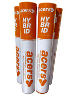 Acers Badminton Hybrid 3 in 1 Shuttlecock D45 – White, Medium Speed (77), Pack of 12