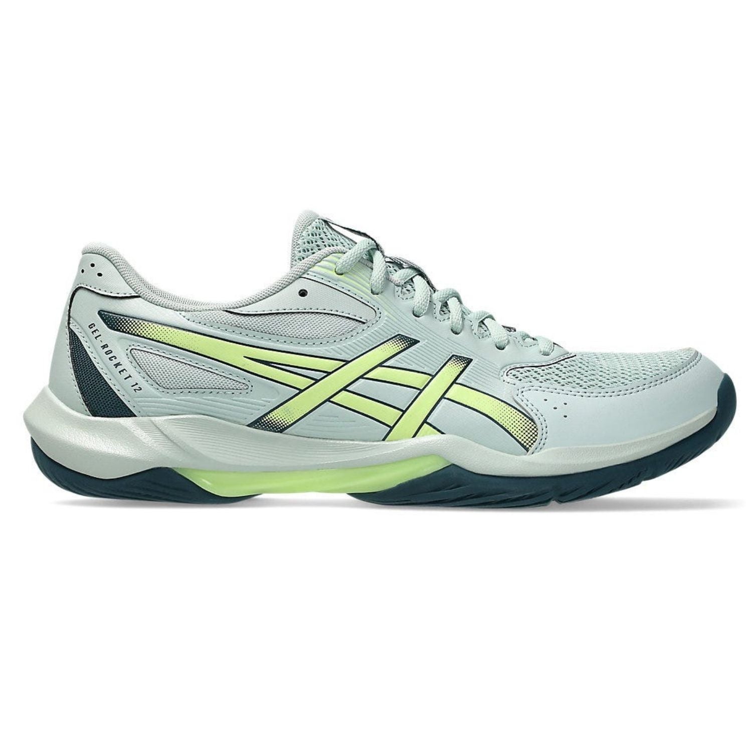 Asics Gel Rocket 12 Badminton Shoe | Lichen Rock/Tranquil Teal