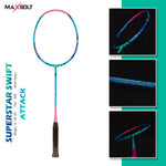 Maxbolt Super Str Swift badminton racquet, 83g weight. Available at probadminton.in.