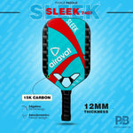 Airavat Sleek 7407 Pickleball Paddle – | Best Pickleball Paddles India for Beginners (Red/Yellow) - Probadminton