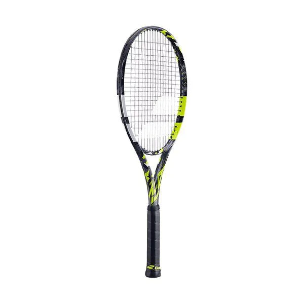 Babolat Pure Aero tennis racket, showcasing its iconic yellow and black design, known for powerful spin. Now on Probadminton.in