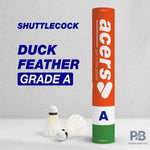 Acers Grade A Feather Shuttlecock – White, Beginner Badminton Shuttle, Pack of 12 - Probadminton