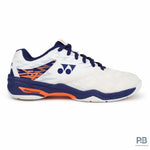 YONEX SHB 57 EX BADMINTON SHOES (WHITE/NEON ORANGE) - Probadminton
