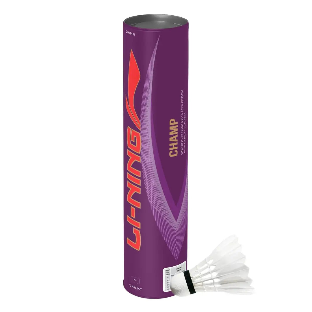 Lining Champ Feather Cock Shuttlecock (Pack of 12) | Premium Feather Quality | ProBadminton.in