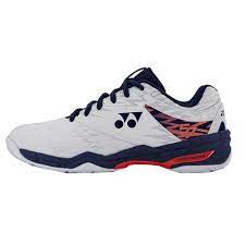 YONEX SHB 57 EX BADMINTON SHOES (WHITE/NEON ORANGE)