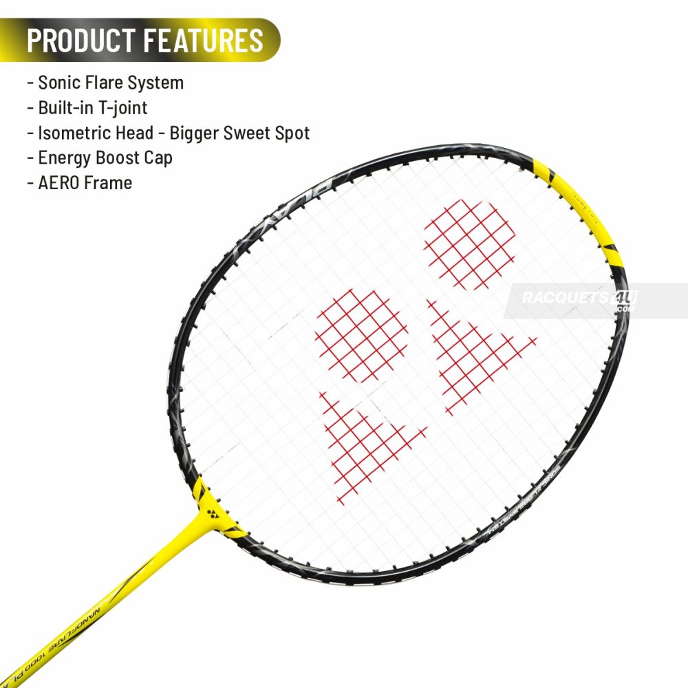 YONEX Nanoflare 1000 Play Badminton Racket – Lightning Yellow | 4U 5G | Head Light | probadminton.in