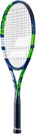 Close-up of the Babolat Boost Drive (Babolat Boost Driv) head, highlighting its bigger sweet spot for forgiving performance, found on probadminton.in.