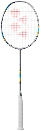 Detailed view of the NANOFLARE 700 TOUR racket in a Blue or Purple colorway, illustrating its 10 mm longer length and Made in Taiwan quality, available at probadminton.in.