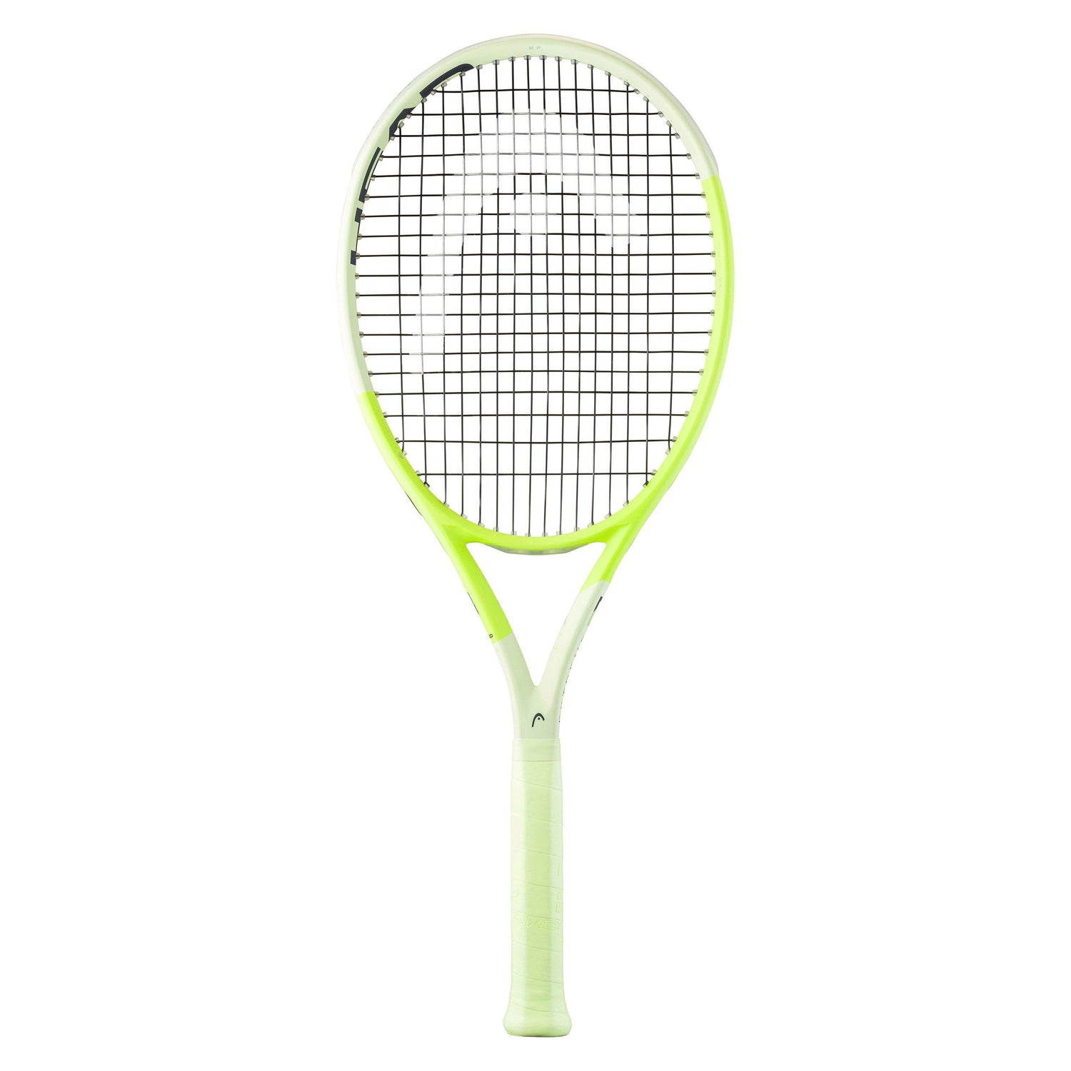 Close-up of the vibrant HEAD Extreme MP 2024 tennis racquet head, showcasing its aggressive design, ready to dominate any "misspell match." Available at ProBadminton.in