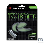 SOLINCO Tour Bite tennis string cut from reel 16g 1.30mm silver – high spin poly monofilament