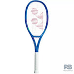 Yonex Ezone 100 Tennis Racquet in Blast Blue (front view), showcasing its vibrant color and isometric head shape for powerful all-around play. Available at ProBadminton.in