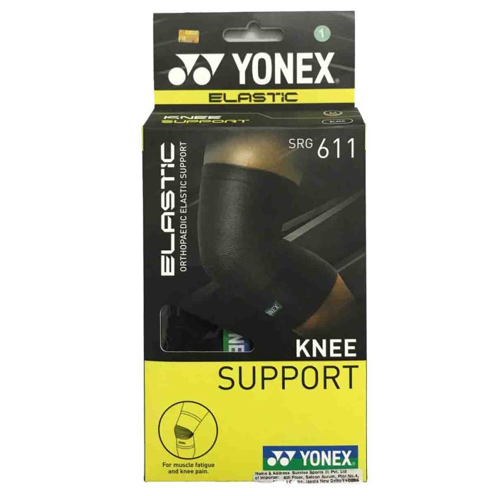 Yonex SRG611 Knee Suport Black - Best Knee Cap for Pain Releif & Ligament Injuri in India | High-Compression Orthopeadic Knee Brace for Gym, Running, Sports