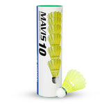 Yonex Mavis 10 Nylon Shuttlecock: Near-feather flight, unmatched durability. Shop at ProBadminton.in.