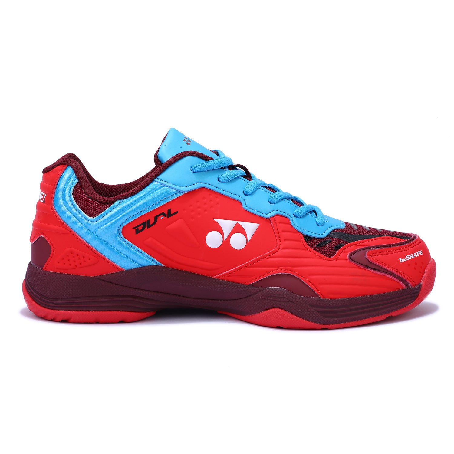 Yonex Dual Badminton Shoes (DARK WINE -RED - DIGITAL AQUA)