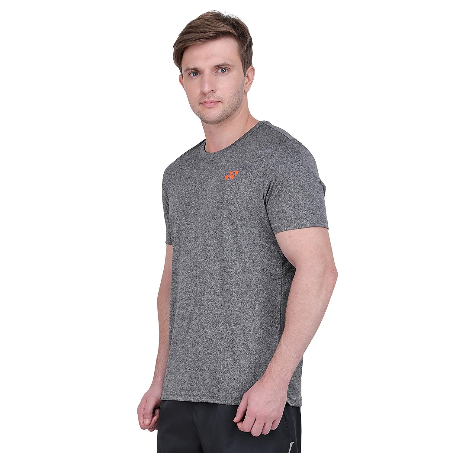 yonex 1445m mens round nek t shirt grey