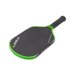 Close-up of Black Feel-Tec Pure Grip: "A detailed shot of the ergonomic Black Feel-Tec Pure Grip on the Joola Ben Johns Hyperion 3S 16mm Pickleball Paddle."