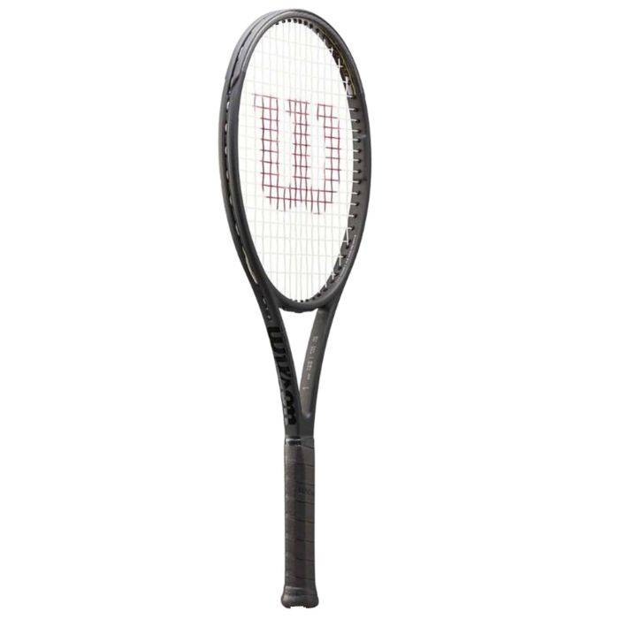 Action shot of a player holding the Wilson Pro Staff 97L V14 tenniss racket, demonstrating its easy maneuverability on the court. Shop at ProBadminton.in.