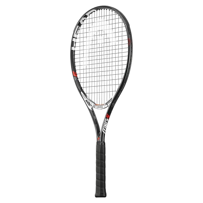 Close-up of the Head MXG 5 Tennis Racquet head, highlighting the 105 sq. inch head size and large sweet spot. Shop at ProBadminton.in.