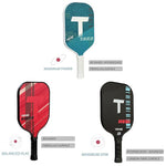 Close-up of Tanso Raijin fiberglass surface: "Close-up detail of the smooth, engineered fiberglass surface of the Tanso Raijin Pickleball Bat.