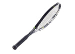 Alt Text: "Intermediate player executing a powerful shot with the Head MXG 3 Racquet, emphasizing speed and low weight (295g). ProBadminton.in."

