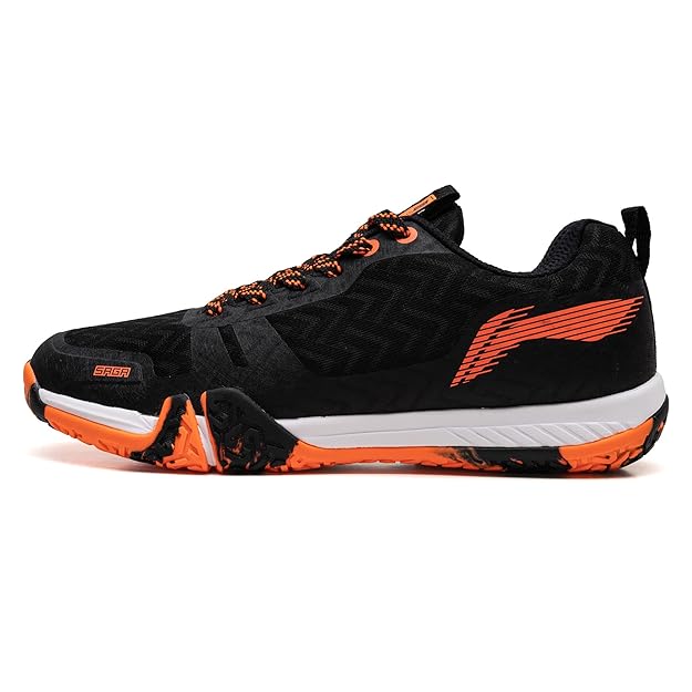 Li-Ning Saga Lite 6 Badminton Shoes (Black/Orange)