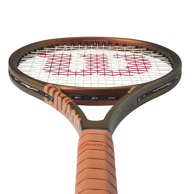 Graphic highlighting "Wilson Pro Staff 97L V14 Tennis Racket - Best Wilson tennis racket price in India at ProBadminton.in" with an image of the racket.