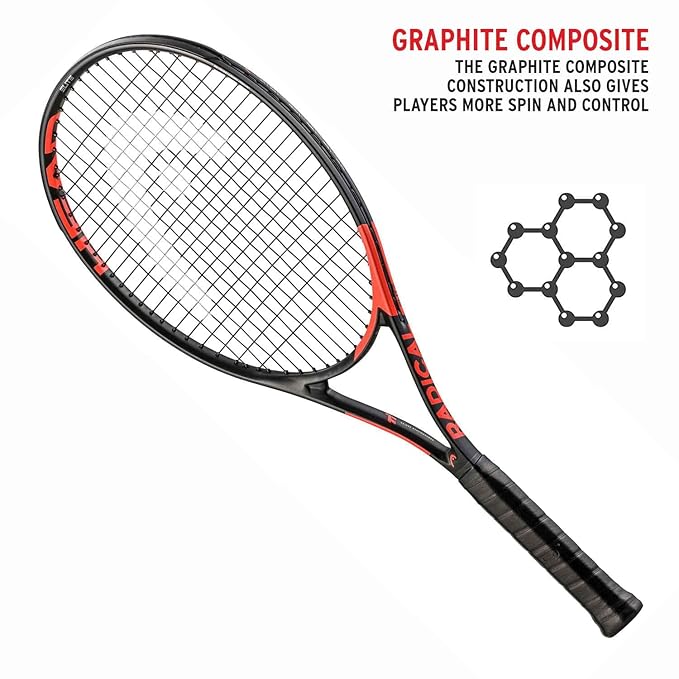 An intermediate player on court, enhancing their technique with the easy-to-swing Head Ti.Radical Elite Tennis Racket. Perfect for improving your game. Available at ProBadminton.in.