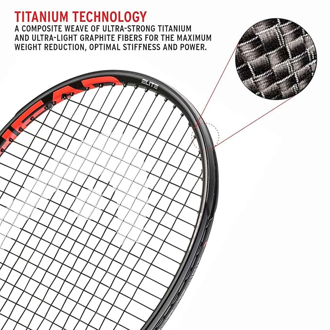 A visual representation of the Head Ti.Radical Elite's balanced design for power and precision, ideal for taking your game to the next level. Exclusively from ProBadminton.in.