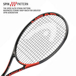 The Head Ti.Radical Elite Tennis Racket resting next to a pile of tennis balls, symbolizing its readiness for action. Shop the full range at ProBadminton.in."
