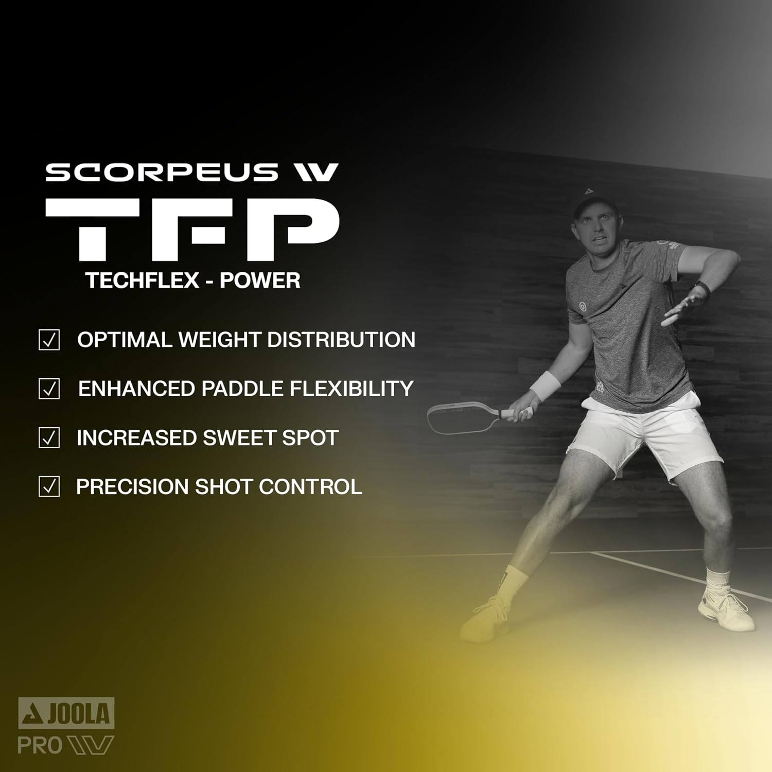 Joola Scorpeus Pro IV pickleball paddle | textured carbon fiber surface for power & spin | best pickleball paddle for control and touch