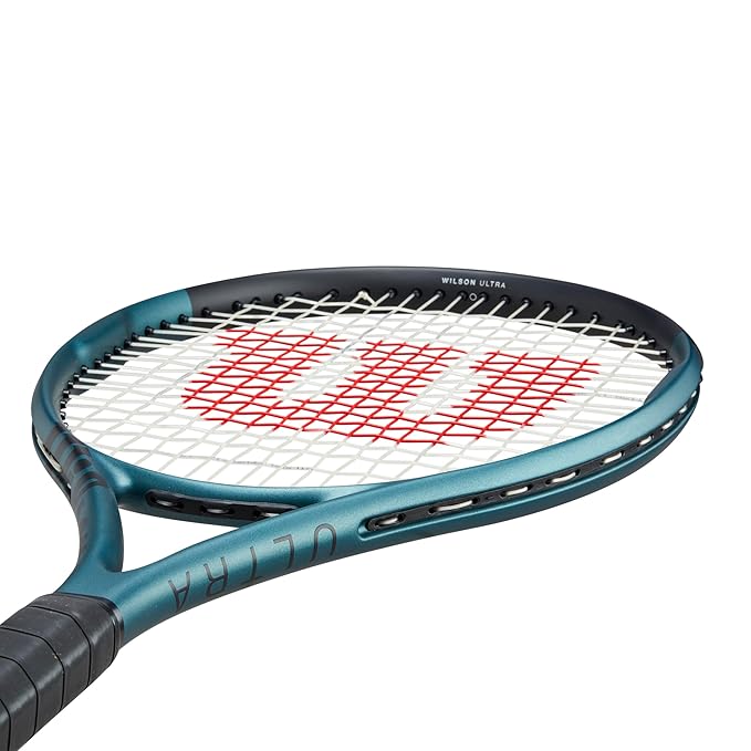 Player with the Wilson Ultra Team V4 tenniss racquet, demonstrating quicker swings thanks to its aerodynamic beam design. Shop now at ProBadminton.in