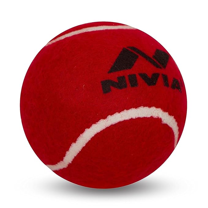 "Pack of 12 Nivia Heavy Tennis Cricket Balls, red color, weighing 200 grams each. Designed for adult cricket balles."