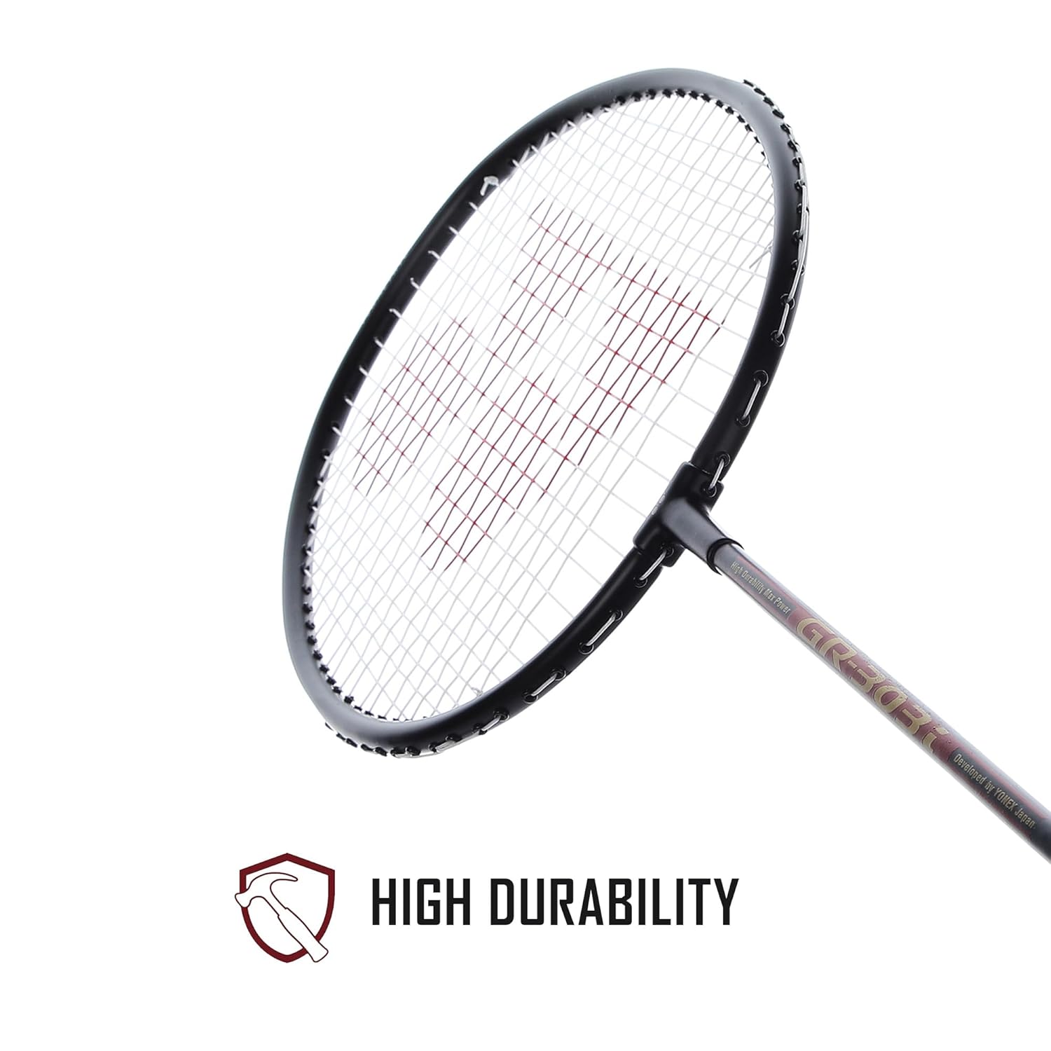 "Yonex GR303i Badminton Racket – 3U/G4 – Steel frame with aluminium shaft, ideal for beginners and recreational players."