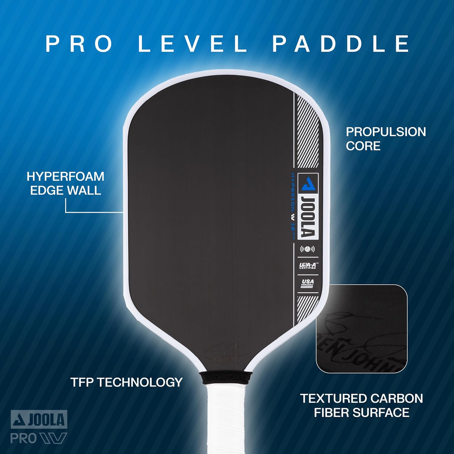 Joola Ben Johns pickle ball paddal Hyperion Pro IV | Aero Curve carbon paddel | UPA A and USAP approoved | ProBadmintion.in